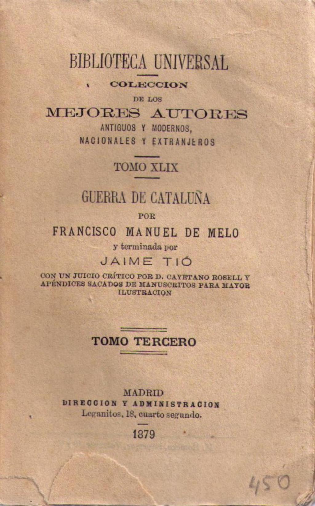 Coberta de Guerra de Cataluña (Tom III) 